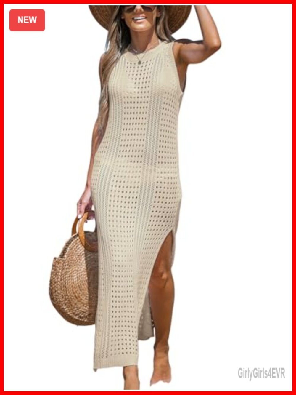 Cutout Bodycon Maxi Cover-Up Dress Sleeveless Backless Swim Coverup